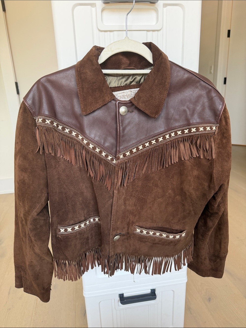 Chevignon Women's Brown Suede Leather Jacket